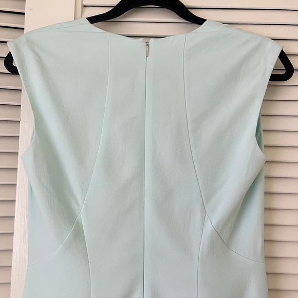 BOSS Hugo Boss Dubali V-Neck Sleeveless Fit & Flare Dress Light Blue Sz 4 - Picture 5 of 9